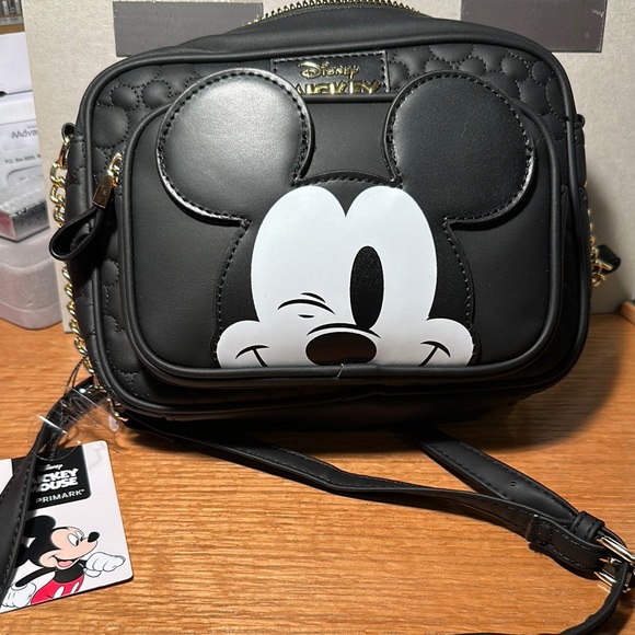 Disney Mickey Mouse Black Shoulder Bag - Picture 1 of 9